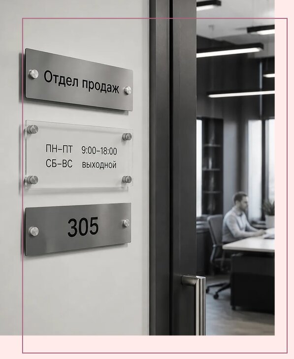 Офисные таблички на дверь в Подольске по цене от 5105 р. | Аванза-Пдл